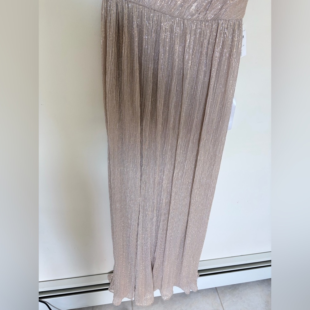 NWT $248 Dress The Population Kienna Metallic One-Shoulder Gown XS READ - Picture 6 of 13